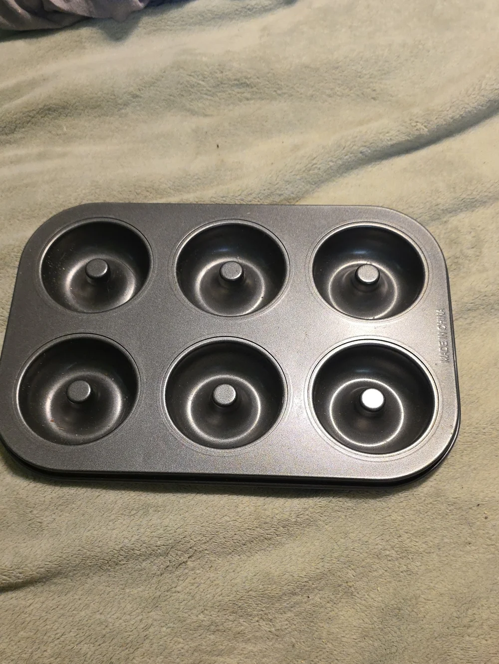 Non-Brand 6-Cup Metallic Gray Donut Baking Pan